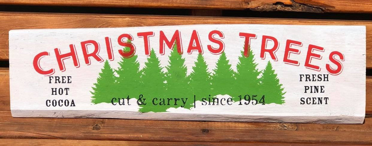 Christmas Trees Wood Sign
