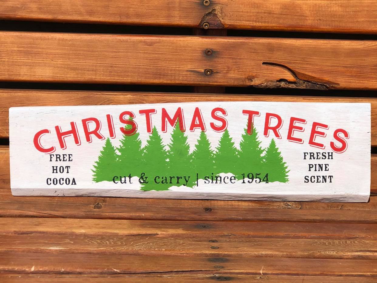 Christmas Trees Wood Sign