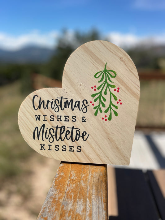 Christmas Wishes & Mistletoe Kisses Heart