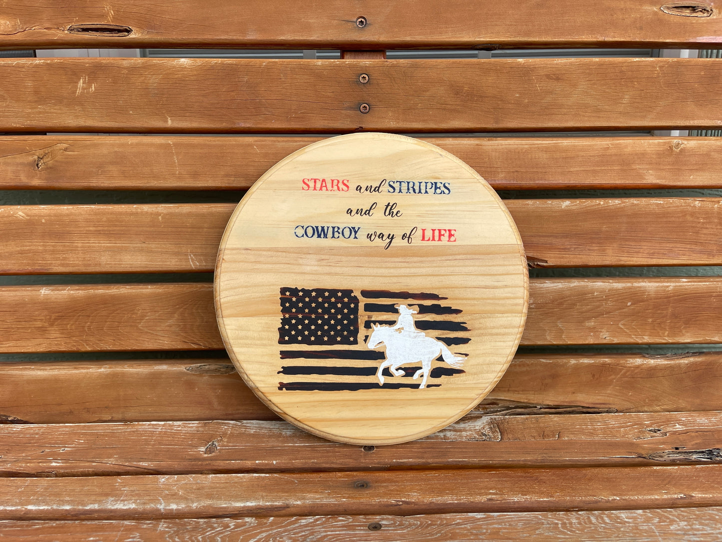Stars and Stripes and the Cowboy Life Patriotic Round