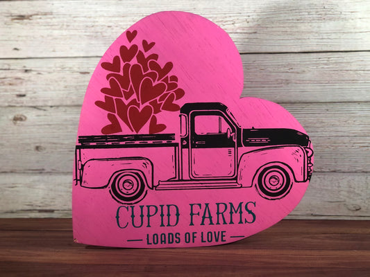 Cupid Farms Double-Sided Wood heart