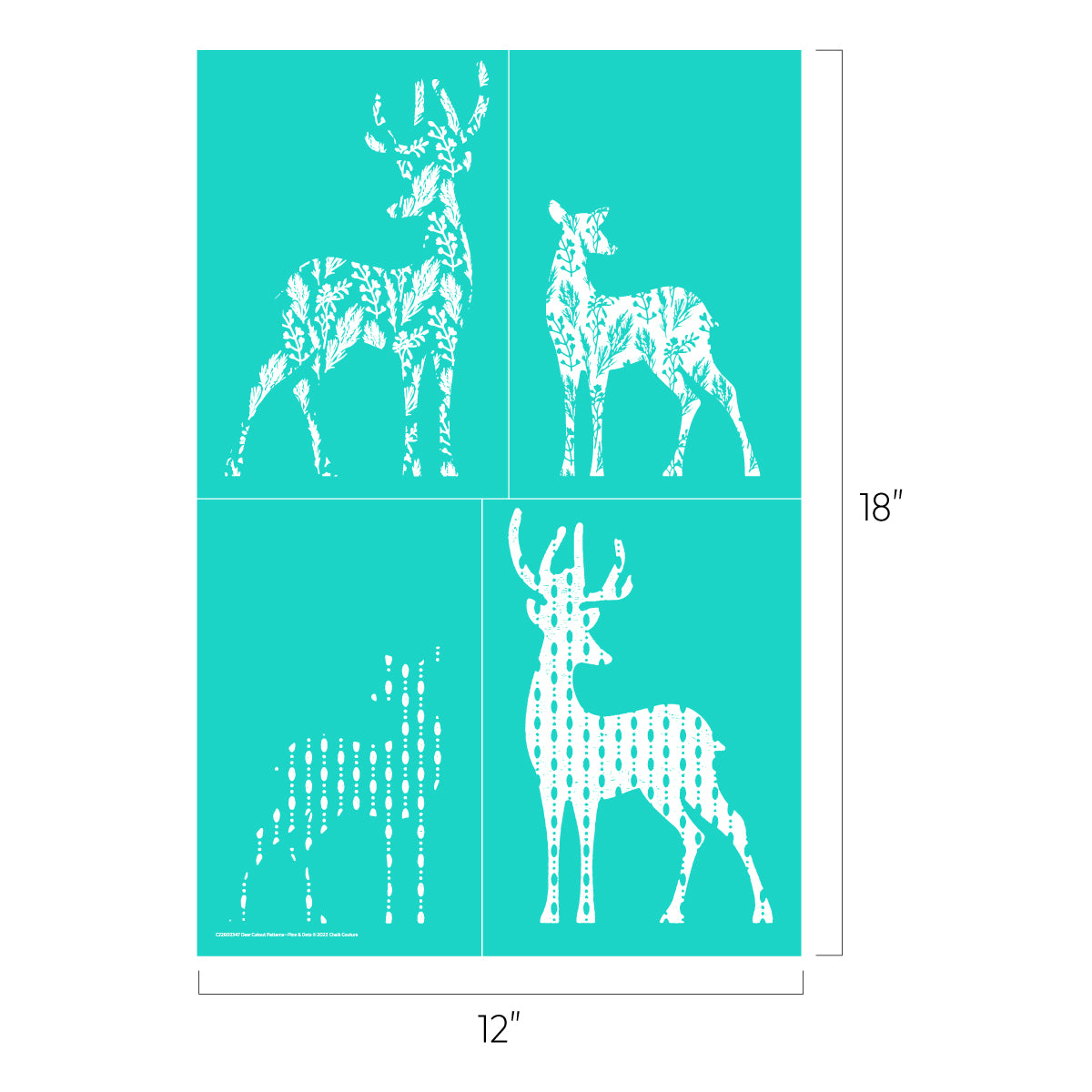Deer Cutout Patterns-Pines & Dots