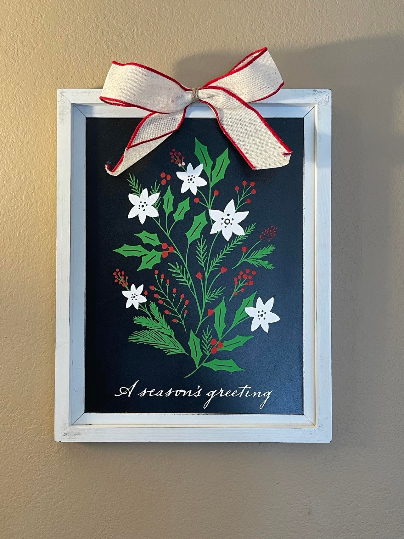 Season's Greeting Framed Sign